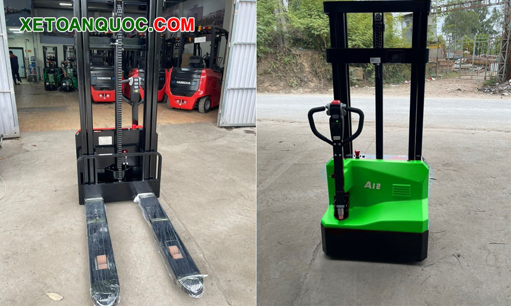 Xe nâng tay điện cao mini 1.2 tấn pin lithium