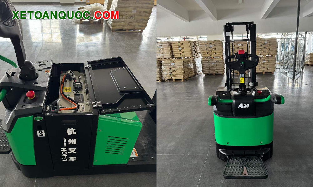 Xe nâng tay điện cao 2 tấn pin lithium