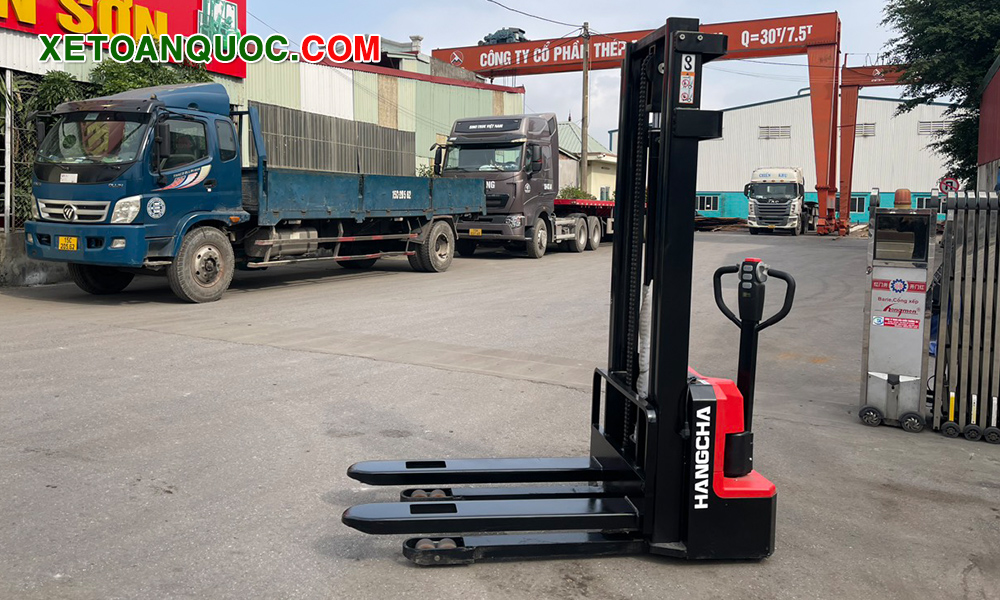 Xe nâng tay điện cao 1 tấn mini - axit