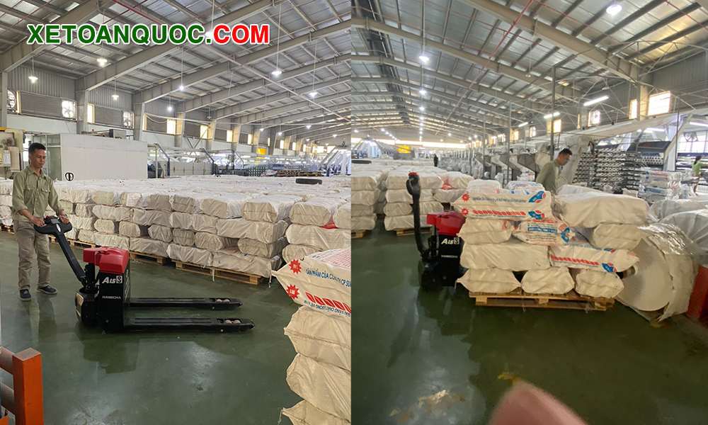Xe nâng tay điện thấp 1,5 tấn mini - Ắc quy axit - chì