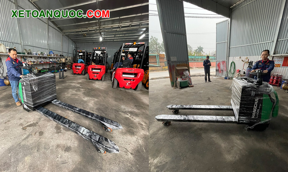 Xe nâng tay điện thấp 3 tấn pin lithium